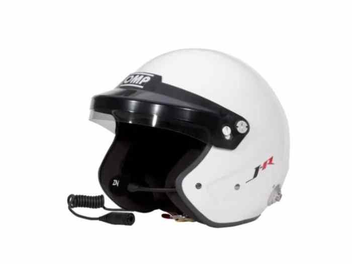 CASQUE JET FIA OMP J-RALLY HANS INTERCOM BLANC