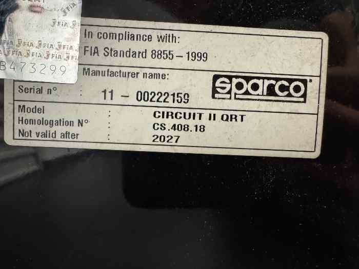 Baquet Sparco Circuit 2 Homologué 2