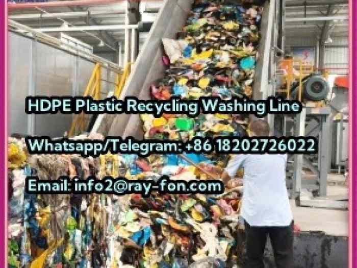 HDPE Plastic Washing Recycling Line with High Cleaning Rate 0