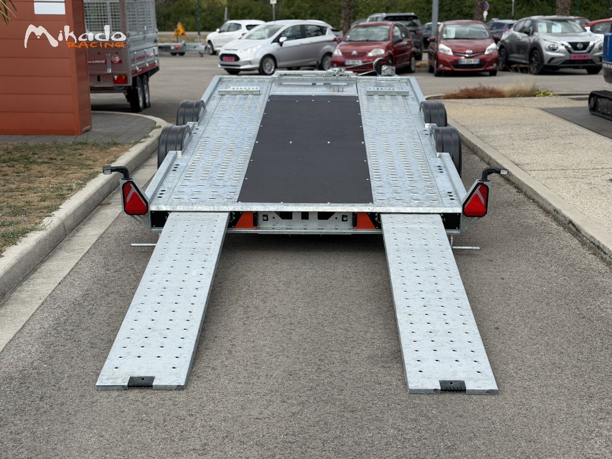NOUVELLE BRIAN JAMES A-TRANSPORTER A4 4.0m X 1.90m 2700 kg / REMORQUE NEUVE / PLATEAU PORTE AUTO / JANTES ALU / OPTIONS TREUIL / OPTION BASCULEMENT HYDRAULIQUE : MODELE 2025 /... – photo 3 sur 6