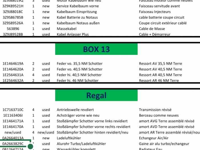 Divers Pièces DS3 R3T ou Max 5