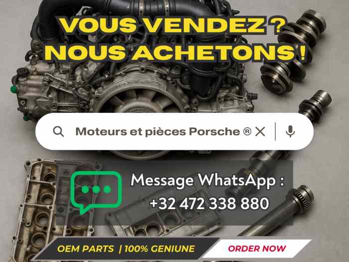 Recherche moteurs et pièces moteur Porsche