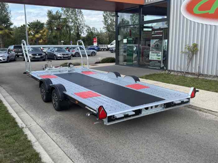 REMORQUE PORTE VOITURE BASCULANTE BRIAN JAMES A-TRANSPORTER 5m X 2m PTAC 3000 kg / OPTIONS KIT BASCULEMENT / TREUIL / RACK A ROUE / CALES DE ROUE / PATINS SLICKS / TVA RECUPER... 4