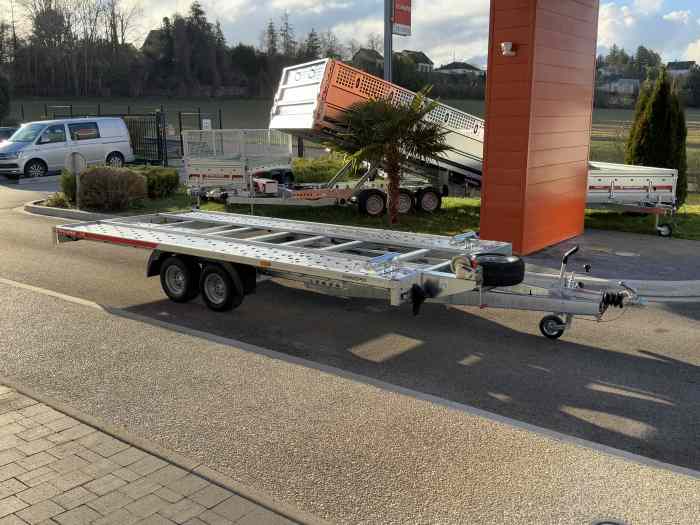 REMORQUE PLATEAU PORTE VOITURE BASCULANT TEMARED CARKEEPER 4520/2 S 3T PTAC 3000 kg / 4.50m x 2.0m / TREUIL / TVA RECUPERABLE 0