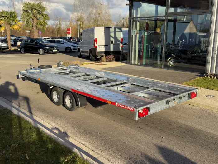 REMORQUE PLATEAU PORTE VOITURE BASCULANT TEMARED CARKEEPER 4520/2 S 3T PTAC 3000 kg / 4.50m x 2.0m / TREUIL / TVA RECUPERABLE 4