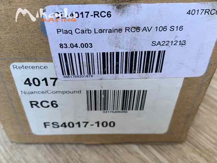 Plaquette rc6 4017 saxo vts 106 s16