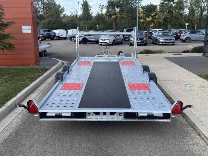 REMORQUE PORTE VOITURE BASCULANTE BRIAN JAMES A-TRANSPORTER 5m X 2m PTAC 3000 kg / OPTIONS KIT BASCULEMENT / TREUIL / RACK A ROUE / CALES DE ROUE / PATINS SLICKS / TVA RECUPER... 3