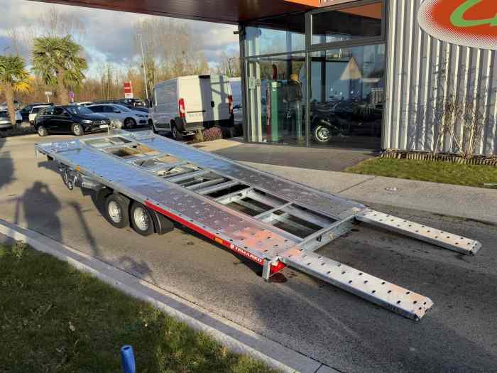 REMORQUE PLATEAU PORTE VOITURE BASCULANT TEMARED CARKEEPER 4520/2 S 3T PTAC 3000 kg / 4.50m x 2.0m / TREUIL / TVA RECUPERABLE 2