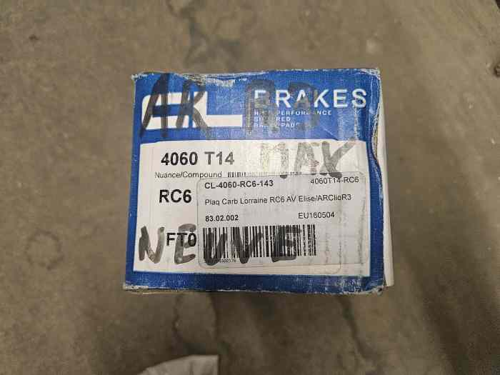 Plaquettes Ar CL RC6 Clio R3 Max 0