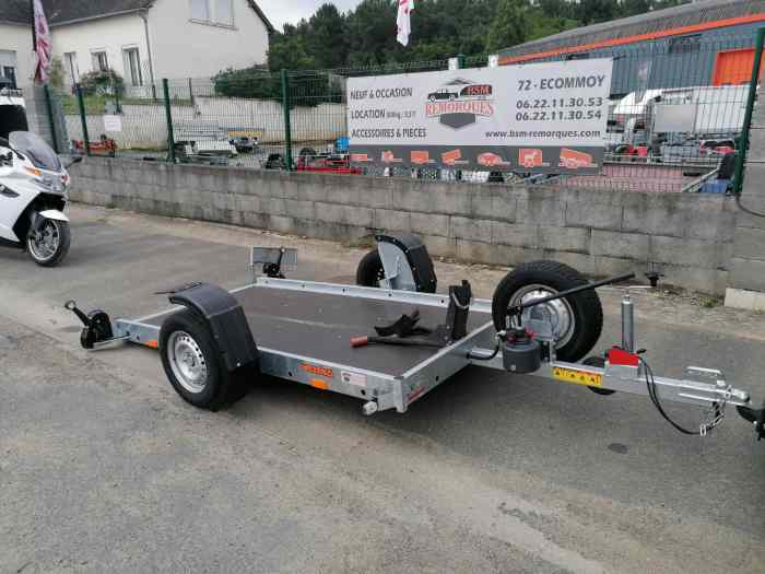 Remorque moto ABAISSABLE hydraulique jusqu