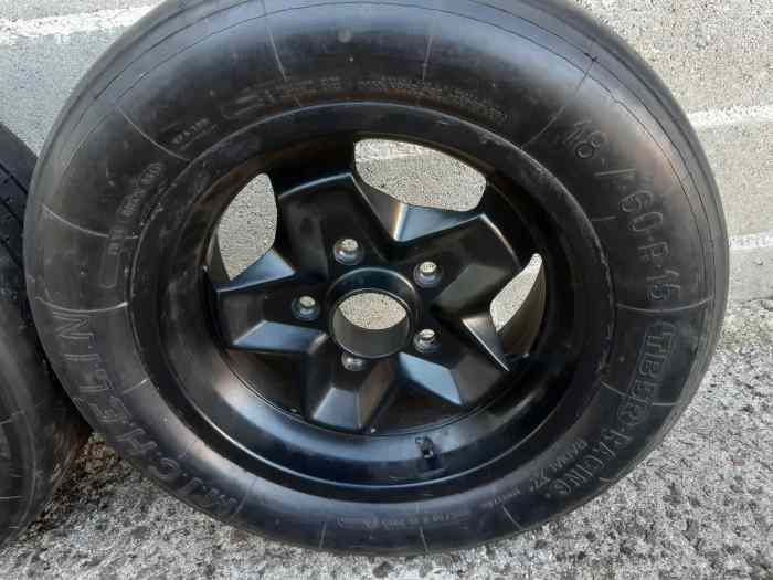 2 jantes porsche 7x15 + Michelin TB5R neuf 1