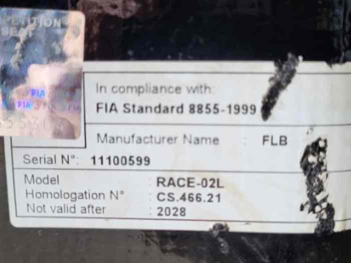 Baquet GT2I Model RACE-02 L validité 2028 1