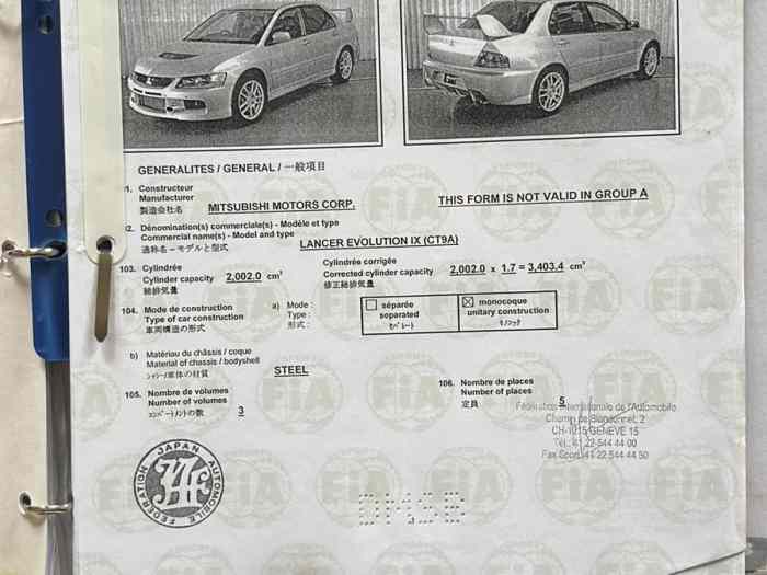 Mitsubishi Evo IX, carrosserie reconditionnée et peinte, avec cage de protection FIA, à vendre. 3