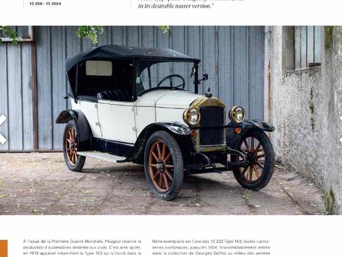 Peugeot type 163 torpédo de 1921 1