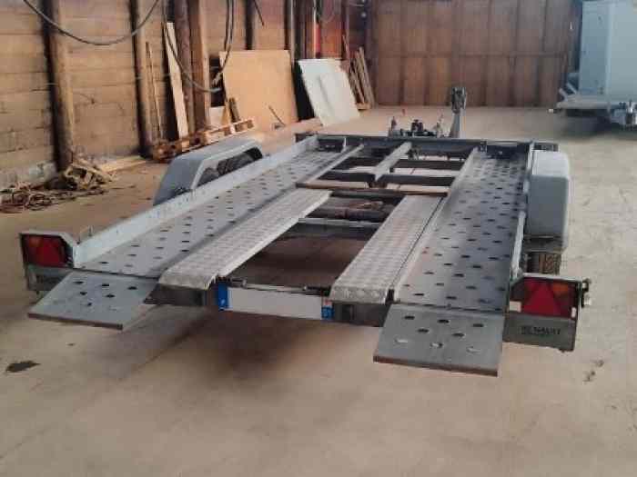 Remorque plateau porte voiture double essieux 1