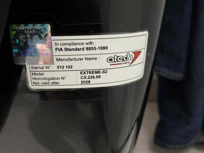 Siège atech extrême s2 homologué 1