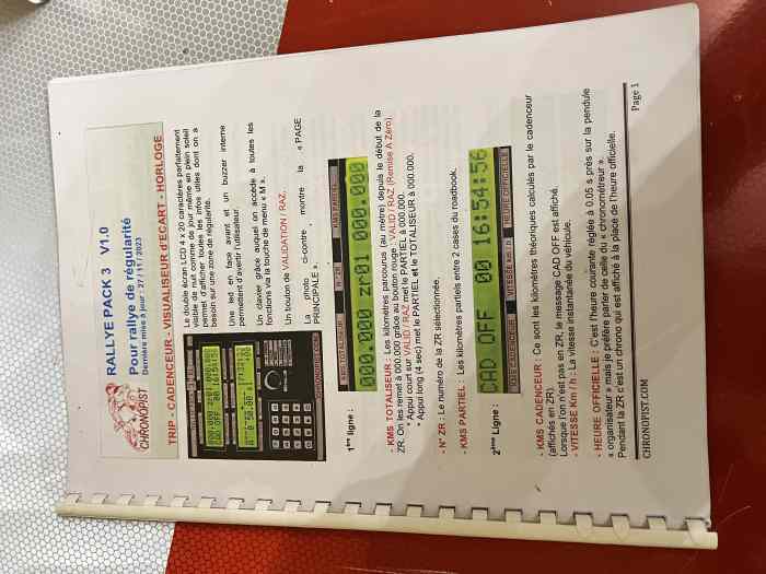 Tripmaster cadenceur Chronopist RALLYE PACK3 XL Rallye de régularité VHRS/VMRS 3