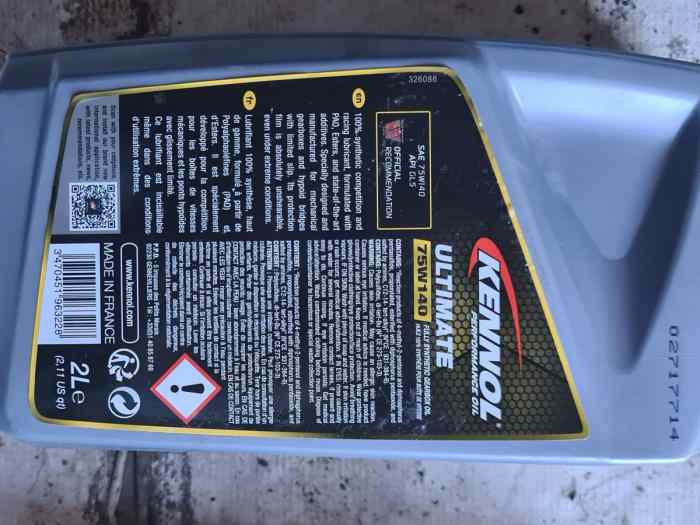 Huile boîte Kennol 75W140 1