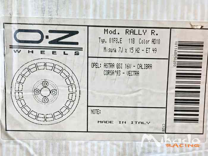 JANTE OZ RACING RALLYE 15 POUCES NEUVE 4