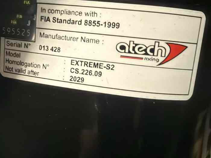 Siège baquet homologué 1