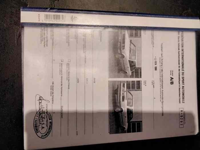 Fiche homologation bmw e30 325i