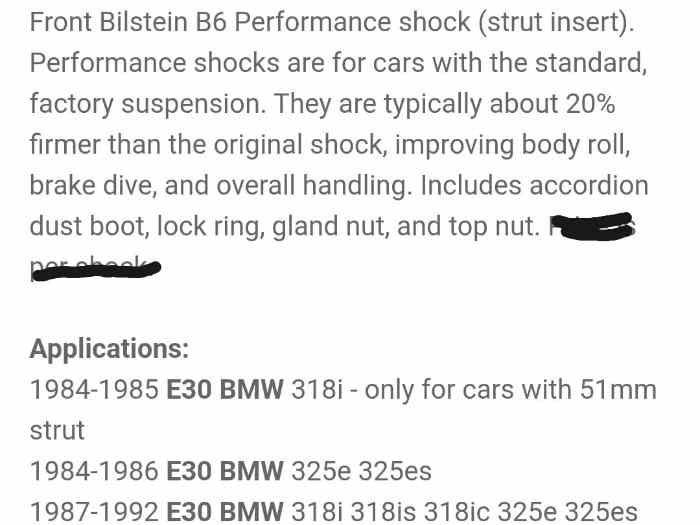 Kit suspension BMW E30 Bilstein made in Germany Coilovers 5