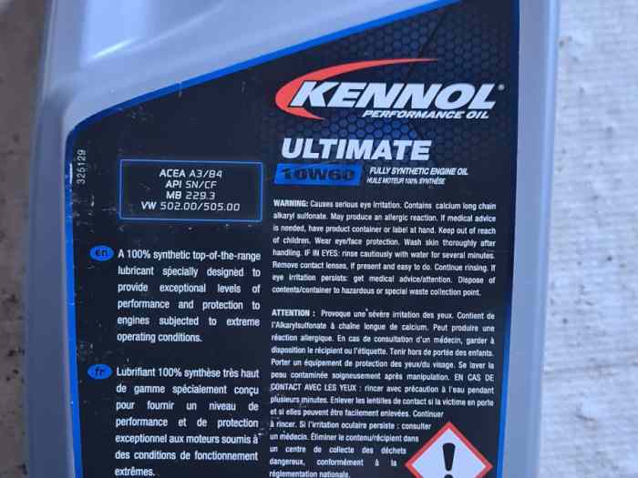 Huile moteur Kennol 10W60 1