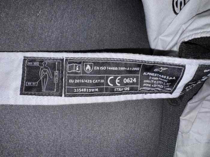 COMBINAISON PILOTAGE ALPINESTARS STRATOS GRIS ARGENT 1