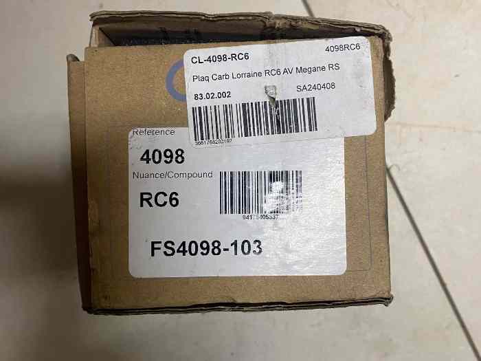 PLAQUETTES CARBONNE LORRAINE RC6 NEUVE 0