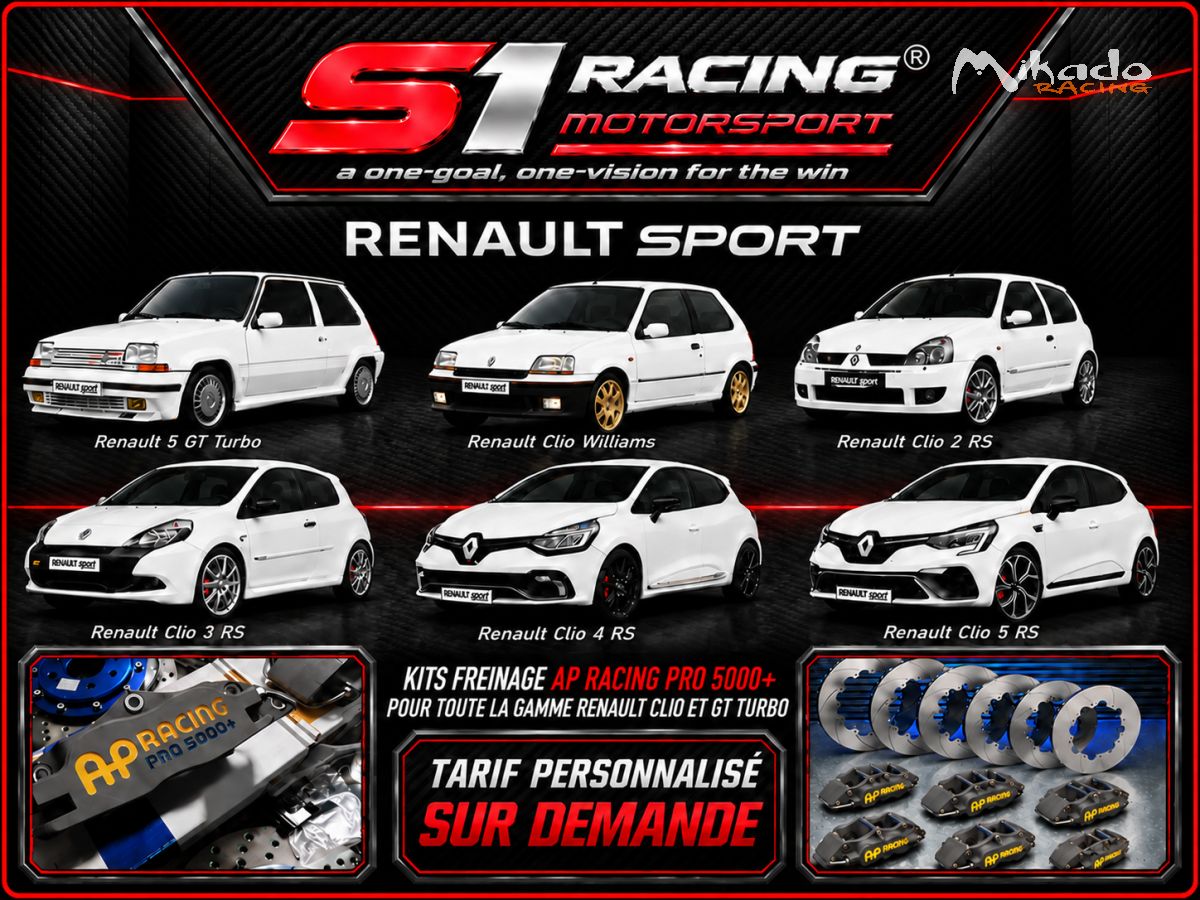 RENAULT CLIO TOUTES VERSIONS Kits Freinage AP RACING CP 5040 PRO 5000+. – photo 1 sur 5