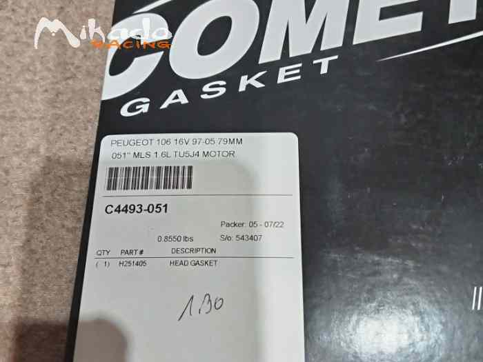 COMETIC Head Gasket PSA 1.6L 16V TU5J4 MLS 79.00mm Ep 1.90mm. 1