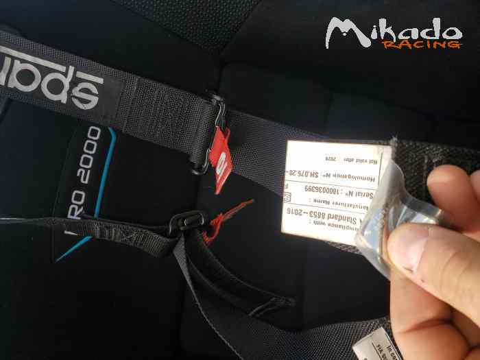 SIEGE BAQUET SPARCO REV ET HARNAIS SPARCO NEUF HOMOLOGUE JUSQU 