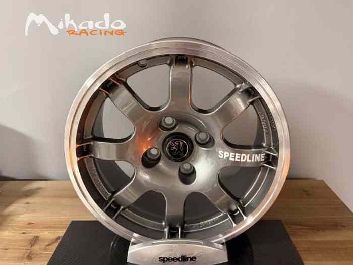 PACK 4 JANTES SPEEDLINE PTS SL 434 ANTHRACITE AVEC CACHES CENTRAUX YOUNGTIMERS PEUGEOT