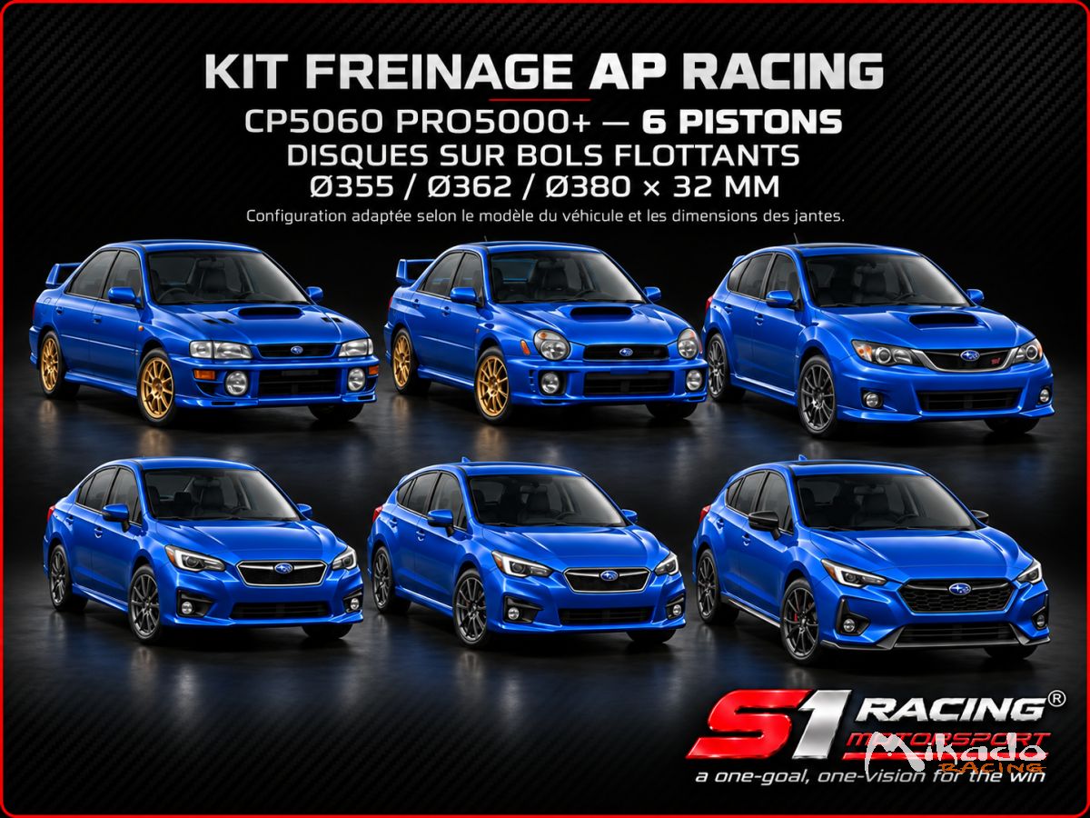 SUBARU IMPREZA GC8 GT STI WRX toutes versions Kits Freinage AP RACING CP 5060 6 pistons. – photo 2 sur 4