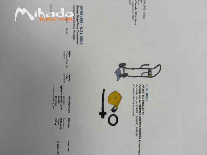 materiel Di Paoli , clef choc , compresseur , bouteille av charriot 1