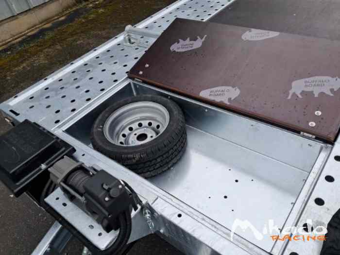 Remorque adaptée voitures larges & DRIFT : PRG TRAILERS PROLINE 5.50 X 2.28 basculant + rampes 2m50 + treuil électrique 1