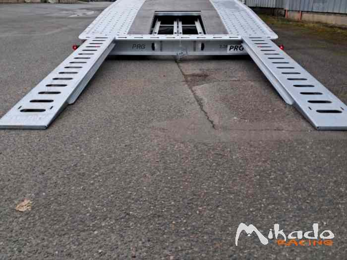 Remorque adaptée voitures larges & DRIFT : PRG TRAILERS PROLINE 5.50 X 2.28 basculant + rampes 2m50 + treuil électrique 2