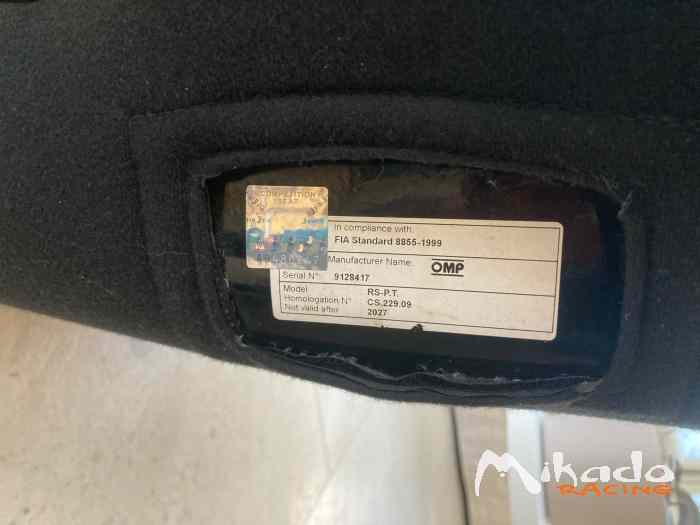 Baquet OMP FIA RS-PT (+large) valide VENDU merci Mikado – photo 2 sur 2