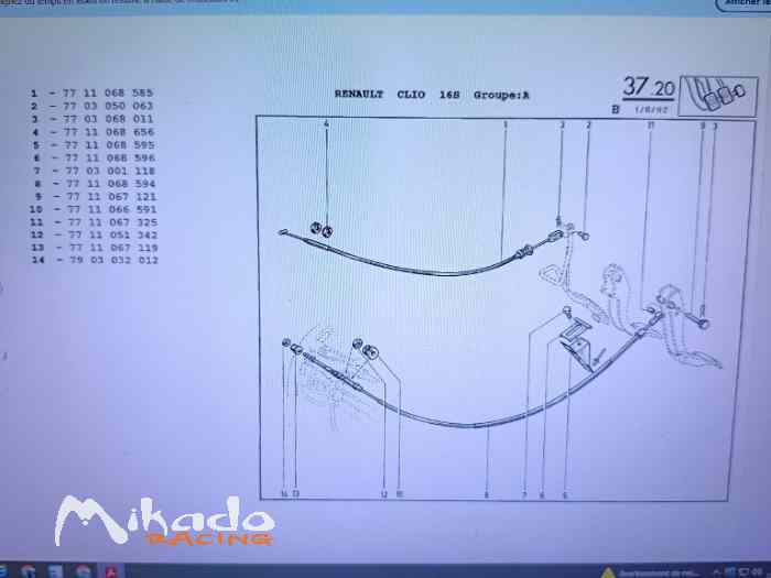 Ecrou câble accélérateur Clio grA – photo 2 sur 2