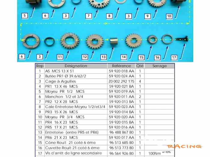 Recherche pièces MCS 207 R3t 2