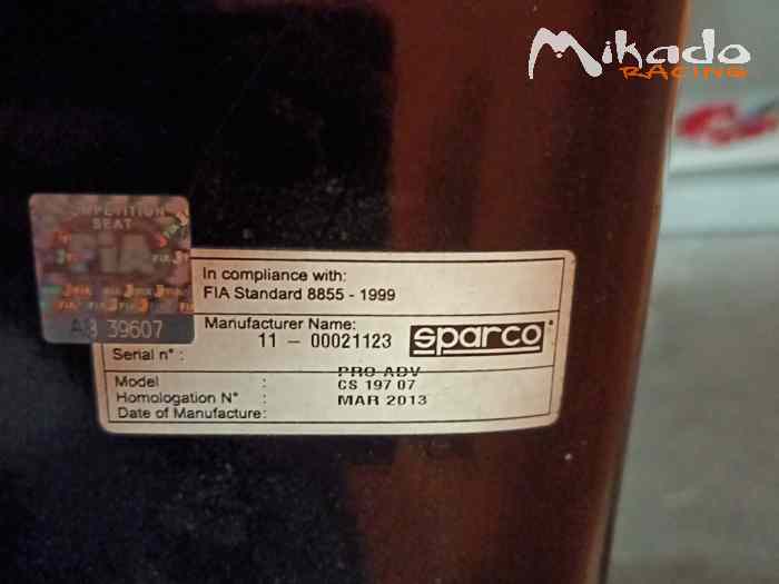 Siège baquet Sabelt 2