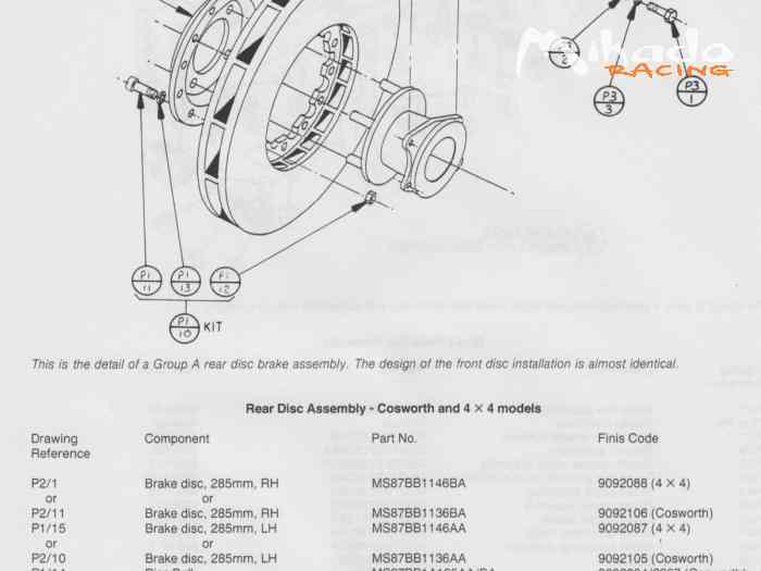 Entretoises pinces frein FORD MOTORSPIRT SIERRA / ESCORT 9092911 – photo 4 sur 4