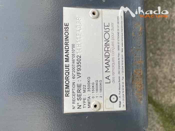 Remorque double essieux fermée La Mandrinoise – photo 5 sur 5