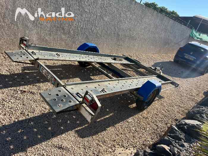 Remorque porte voiture simple essieu ptac 1300 kgs – photo 3 sur 4