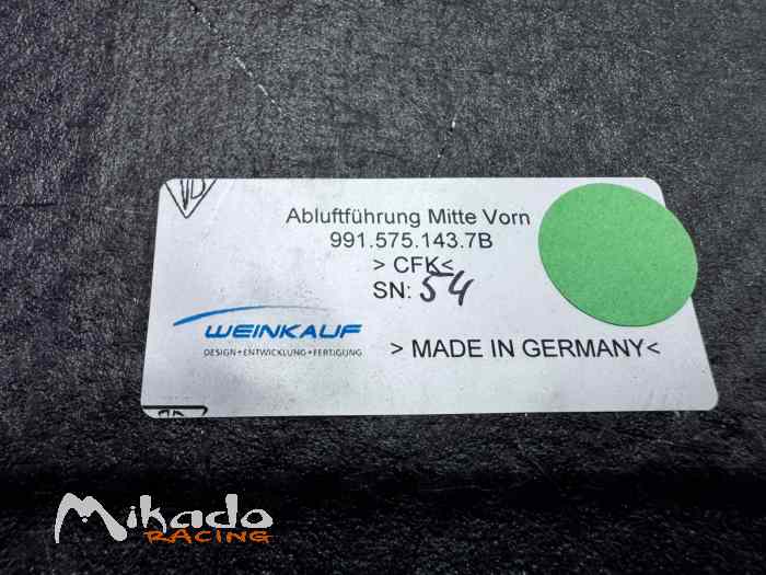 Conduit d’air carbone refroidisseur central Porsche 991 GT3 R – photo 3 sur 4