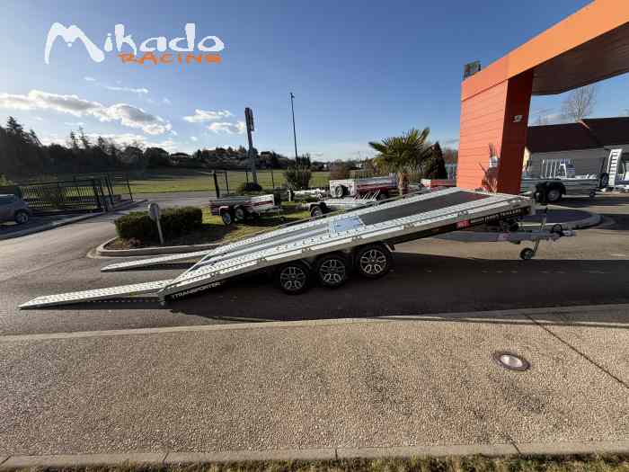 REMORQUE NEUVE BRIAN JAMES TRAILERS T-TRANSPORTER T6 500cm X 210cm 3T5 / PORTE-VOITURE BASCULANT / OPTION TREUIL ELECTRIQUE / TVA RECUPERABLE – photo 2 sur 6