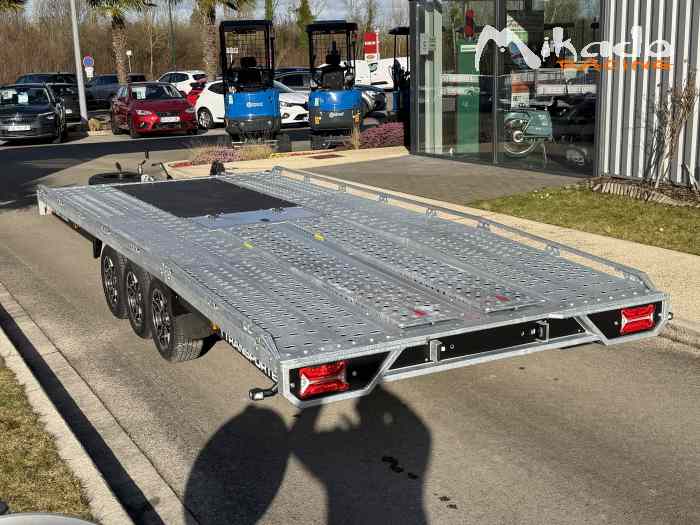 REMORQUE NEUVE BRIAN JAMES TRAILERS T-TRANSPORTER T6 500cm X 210cm 3T5 / PORTE-VOITURE BASCULANT / OPTION TREUIL ELECTRIQUE / TVA RECUPERABLE – photo 4 sur 6