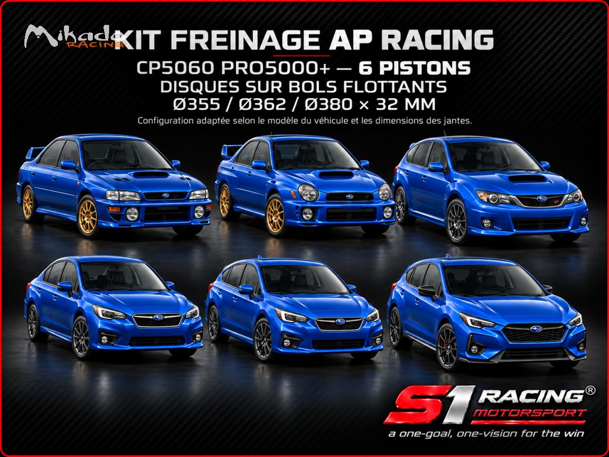 MITSUBISHI EVOLUTION et SUBARU IMPREZA Kits Freinage AP RACING – photo 3 sur 5