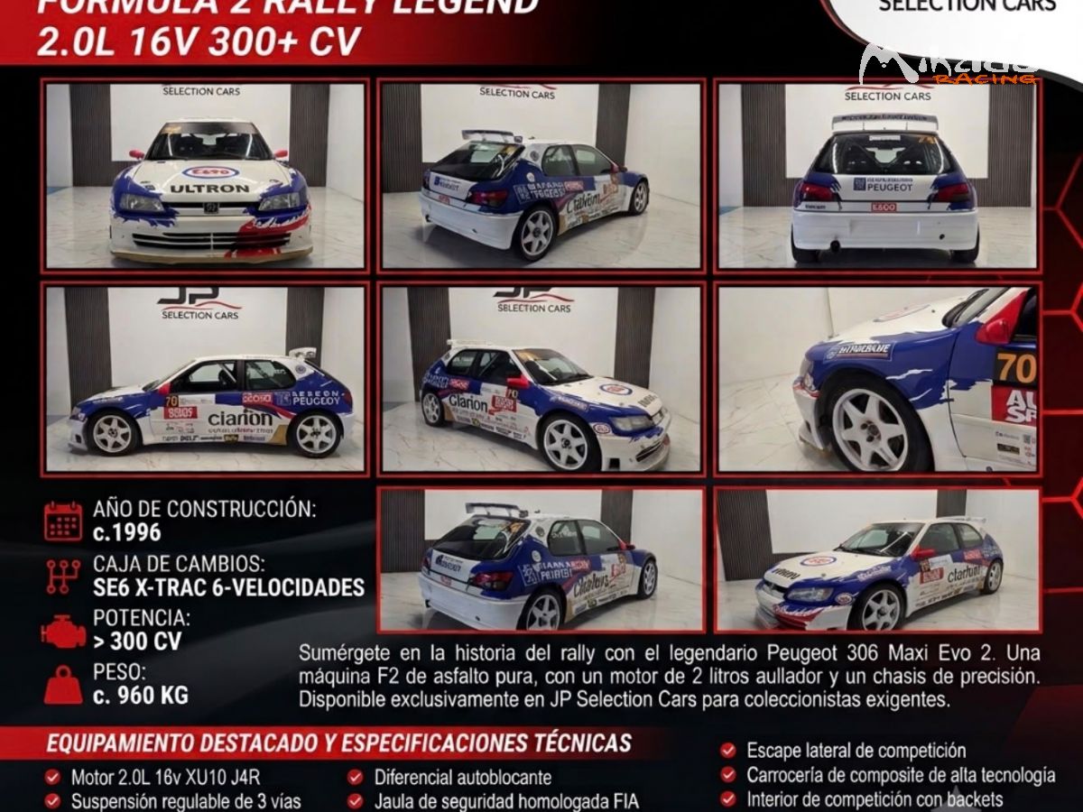 🏁 EN VENTA: PEUGEOT 306 MAXI EVO 2 'SAN REMO' — CHASIS OFICIAL Nº 33 (PILGAARD MOTORSPORT) – photo 2 sur 5