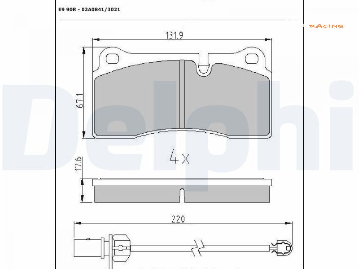Delphi LP2448 plaquettes de frein arrière Audi R8 et Q7
